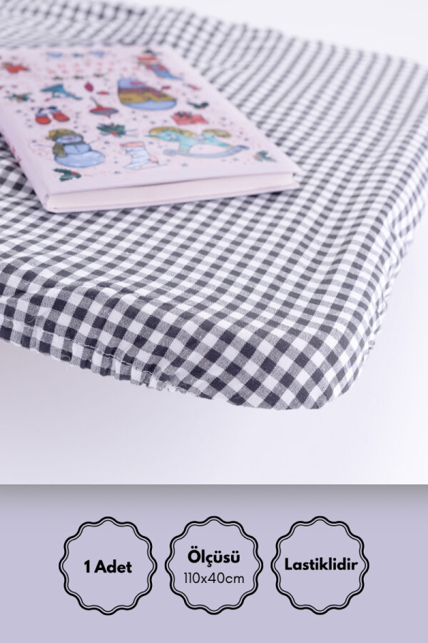 1 adet lastikli okul sıra örtüsü (Pamukludur) 110x40 cm / Gri - 1