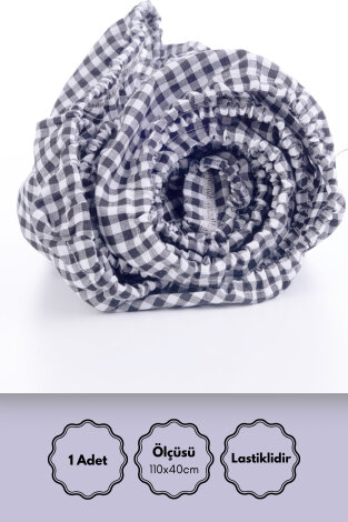 1 adet lastikli okul sıra örtüsü (Pamukludur) 110x40 cm / Gri - Bimotif (1)