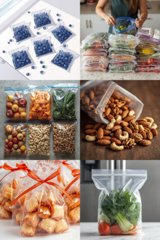 10 adet kilitli poşet, şeffaf buzdolabı poşeti, torba, 26x36 cm (Kuruyemiş, çerez ve kına poşeti) - Bimotif