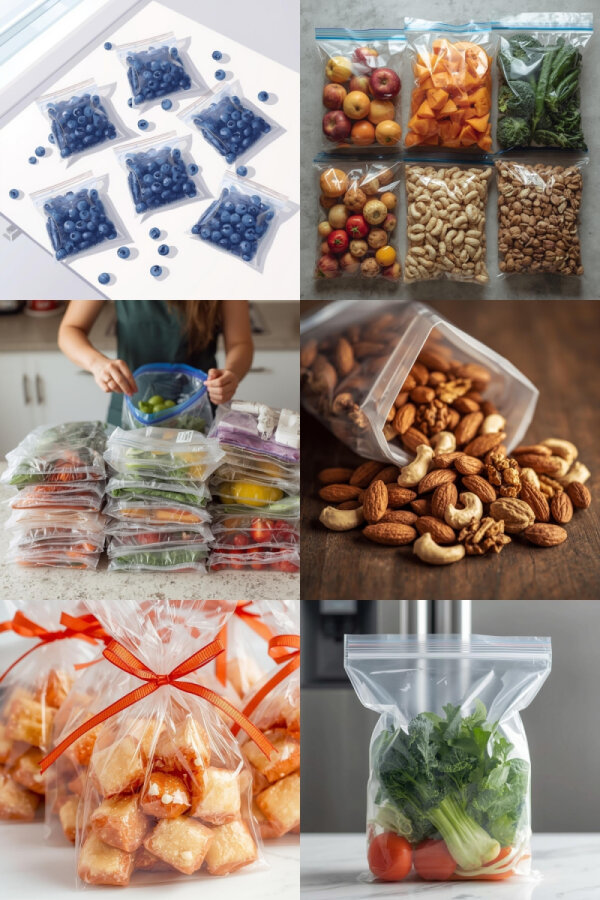 100 adet kilitli poşet, şeffaf buzdolabı poşeti, torba, 15x18 cm (Kuruyemiş, çerez ve kına poşeti) - 1