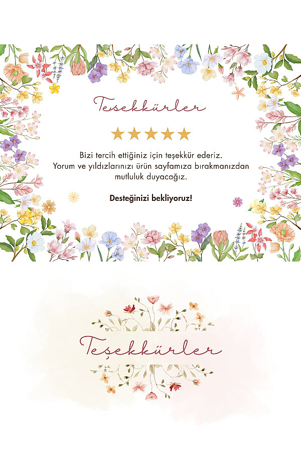 100lü Sipariş Teşekkür Kartı, Ön ve Arka Baskılı (8,5x5 cm) - 3