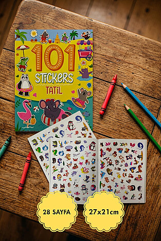 101 Sticker ve Resimli Etkinlik Kitap Seti, Tatil (Toplam 28 Sayfa, 27x21cm) - Bimotif