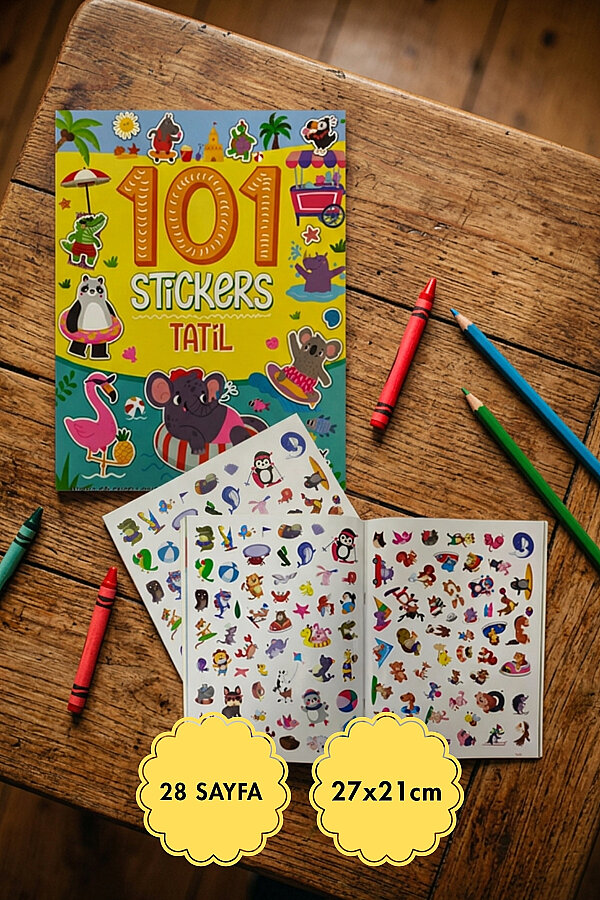 101 Sticker ve Resimli Etkinlik Kitap Seti, Tatil (Toplam 28 Sayfa, 27x21cm) - 1