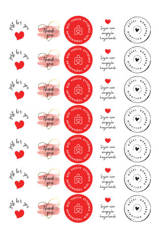 105 parça Hediyelik, Paketleme ve Ambalaj Seti (11x20 cm Kese Kağıdı ve 5 adet Sticker) - 4