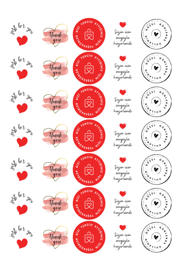 105 parça Hediyelik, Paketleme ve Ambalaj Seti (11x20 cm Kese Kağıdı ve 5 adet Sticker) - 4