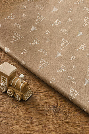 10lu Büyük Boy Ambalaj, Paket Kağıdı, 70x100 cm Çam Desenli, Kraft-Beyaz - Bimotif (1)