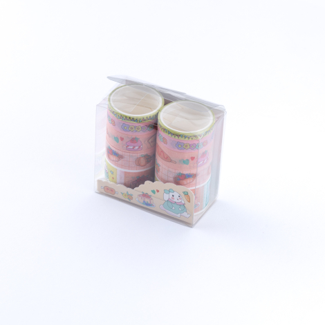 10lu washi tape seti, dekoratif renkli kağıt bant / Pastacı Tavşan - Bimotif