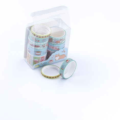10lu washi tape seti, dekoratif renkli kağıt bant / Sevimli Kedi - Bimotif (1)