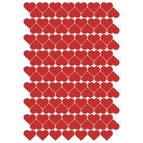 119 adet şerit kalp sticker, 2cm (1 sayfa) - Bimotif