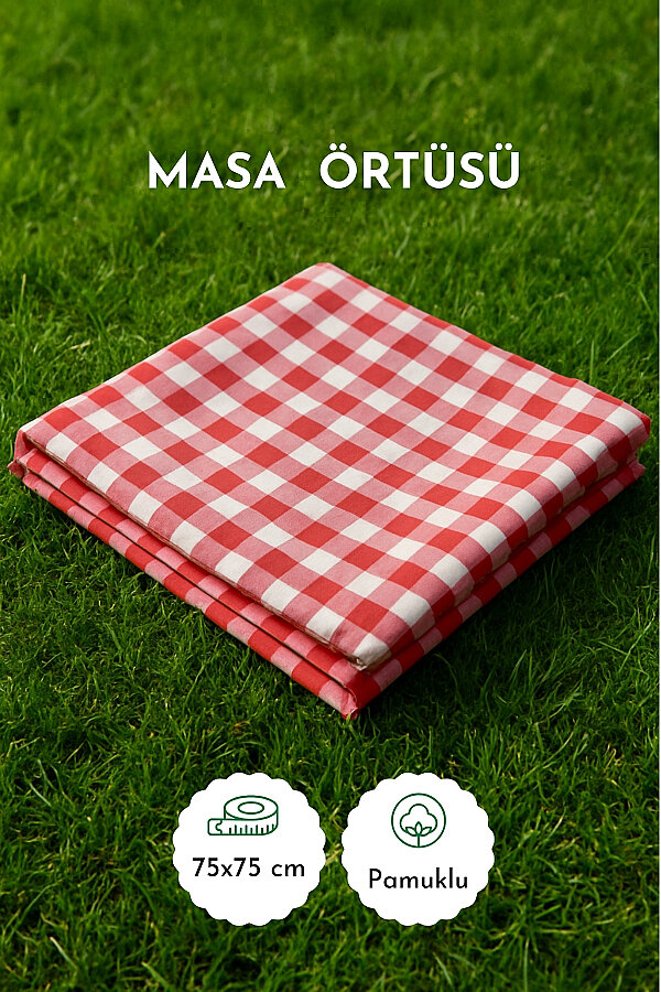 12 Parça Piknik Seti, Termos Çanta, 10 adet Köpük Tabak ve 75x75cm Piknik Masa Örtüsü - 4