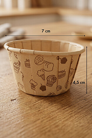 12li Kraft Kağıt Cupcake Kalıbı, Kek Kapsülü, Muffin Cupcake Kalıbı, Airfryer Uyumlu ve Desenli - Bimotif (1)