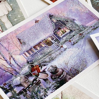 9lu Simli Yılbaşı Kartpostal Seti (Vintage) - 5