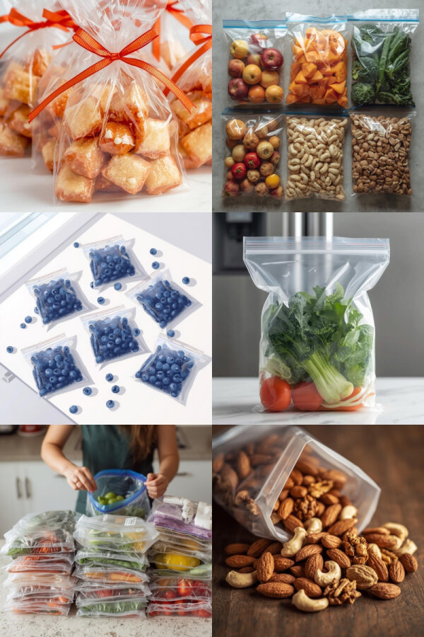 150 adet kilitli poşet, şeffaf buzdolabı poşeti, torba, 10x12 cm (Kuruyemiş, çerez ve kına poşeti) - 1