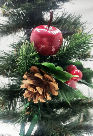 16 parça yılbaşı ağaç süs seti (8 Kardan Adam, 6 Baston, 1 Peluş Melek, 1 Elmalı Kozalak) - 4