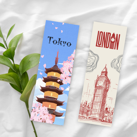 2 adet kitap ayracı seti, Londra - Tokyo - Bimotif