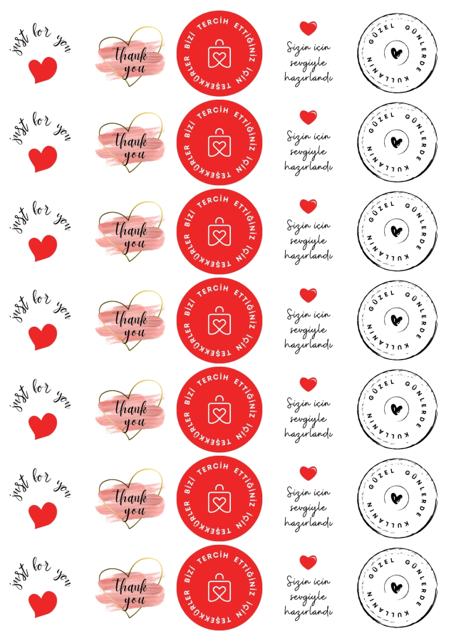 20 adet karışık (Kar, Kalp, Yaprak vb.) kese kağıdı, hediye paketi (11x20 cm ) ve Sticker seti - 3