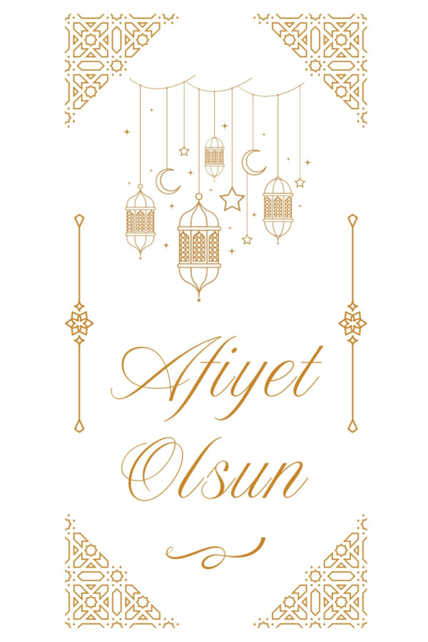 200 adet Afiyet Olsun yazılı çift katlı kağıt peçete, 8.2x16 cm, Ramazan Peçetesi - 3