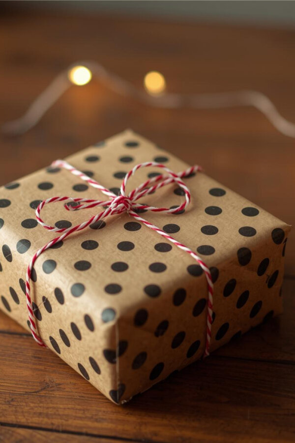 20'li Büyük Paket Kağıdı Seti (70x100 cm), Kraft puantiye ve yaprak desenli ambalaj kağıdı seti - 4