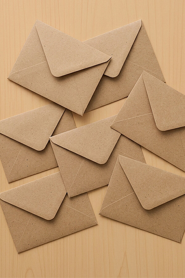 20li Kraft Standart Zarf Seti, 13x18cm (Mektup Zarfı, Davetiye ve Kartpostal Zarfı) - 2