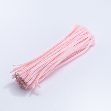 20li tel tüylü tel şönil, 30 cm, açık pembe - Bimotif