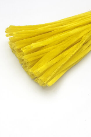 20li tüylü tel şönil, 30 cm, sarı (el işi malzemesi, çiçek yapımı, hobi ve etkinlik seti) - Bimotif