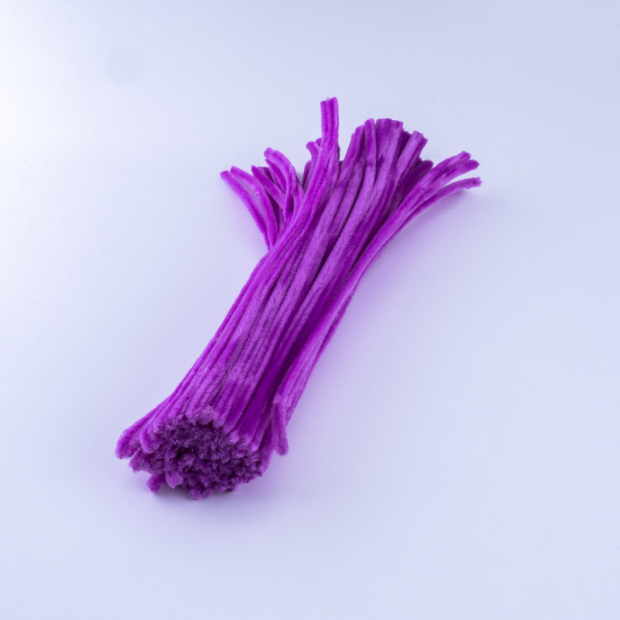 20li tel tüylü tel şönil, 30 cm, eflatun - 1