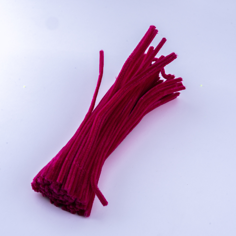 20li tel tüylü tel şönil, 30 cm, koyu kırmızı - 1