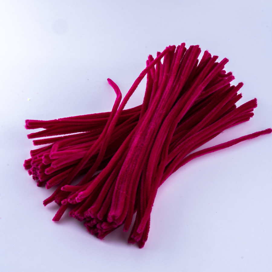 20li tel tüylü tel şönil, 30 cm, koyu kırmızı - 2