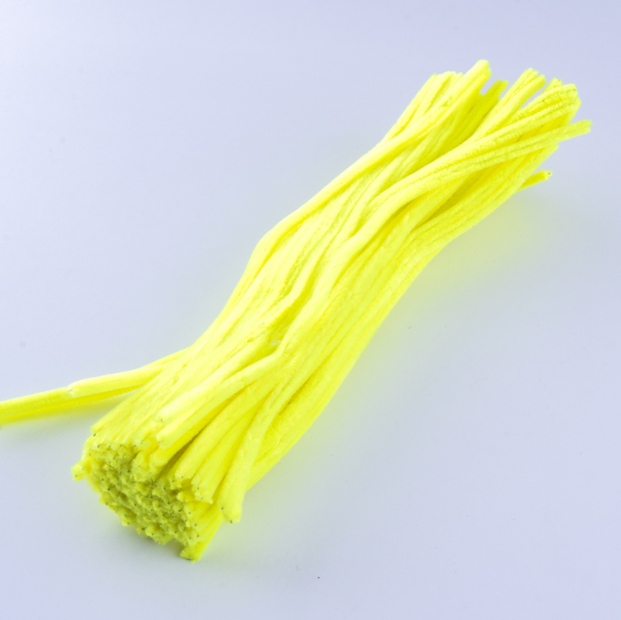 20li tel tüylü tel şönil, 30 cm, neon sarı - 1