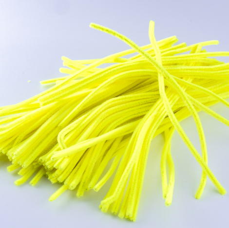20li tel tüylü tel şönil, 30 cm, neon sarı - Bimotif (1)