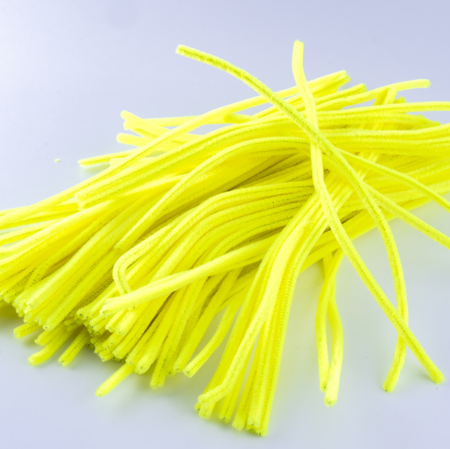 20li tel tüylü tel şönil, 30 cm, neon sarı - 2