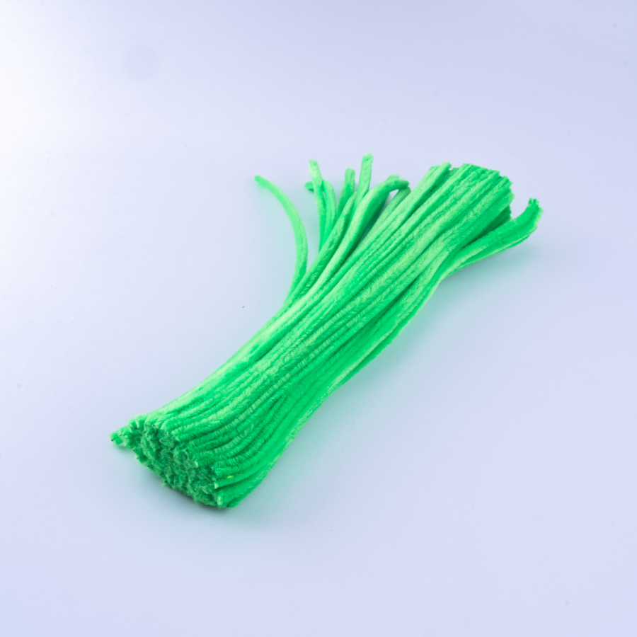 20li tel tüylü tel şönil, 30 cm, neon su yeşili - 1