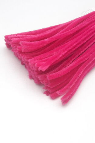 20li tüylü tel şönil, 30 cm, açık fuşya (el işi malzemesi, çiçek yapımı, hobi ve etkinlik seti) - Bimotif