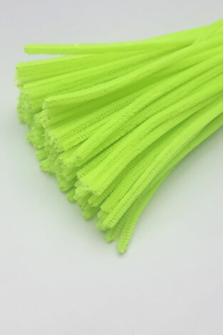 20li tüylü tel şönil, 30 cm, neon yeşil (el işi malzemesi, çiçek yapımı, hobi ve etkinlik seti) - Bimotif