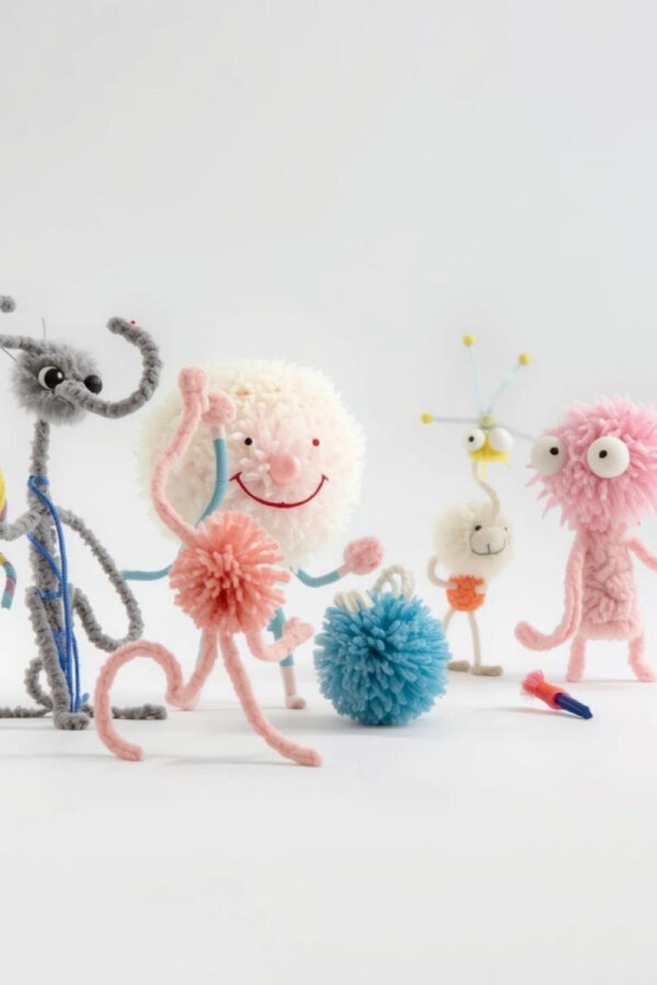 20li tüylü tel şönil, 30 cm, pembe (el işi malzemesi, çiçek yapımı, hobi ve etkinlik seti) - 2