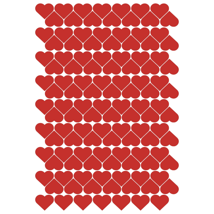 2380 adet şerit kalp sticker, 2cm (20 sayfa) - 1
