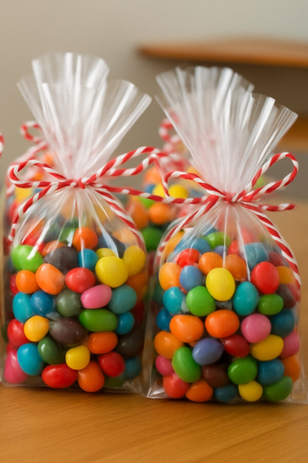 25li Sticker ve Hediye Poşeti Seti (25 Şeffaf Poşet 15x25 cm, 25 m Paket İpi, 35 adet Sticker) - 4