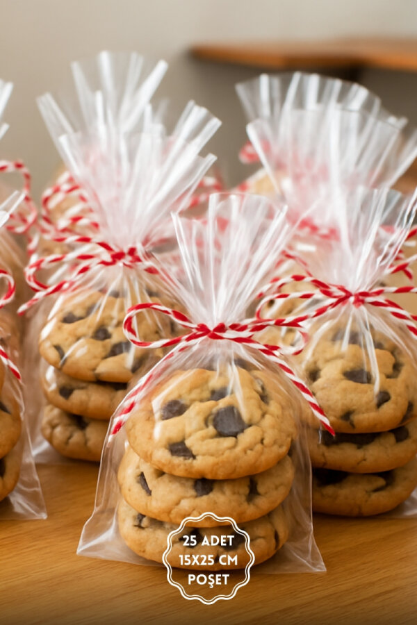 25li Sticker ve Hediye Poşeti Seti (25 Şeffaf Poşet 15x25 cm, 25 m Paket İpi, 35 adet Sticker) - 2