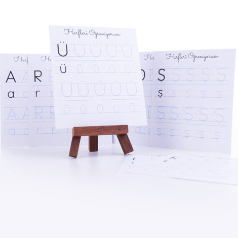 29lu harfleri öğreniyorum, 12 x 13 cm karton çalışma kart seti - Bimotif