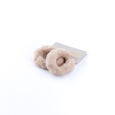 2li peluş saç lastiği, Bej - Bimotif