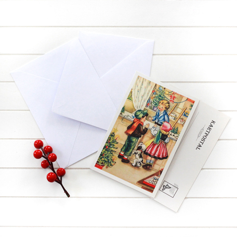 2li yılbaşı kartpostal-zarf seti, hediye dükkanı - Bimotif