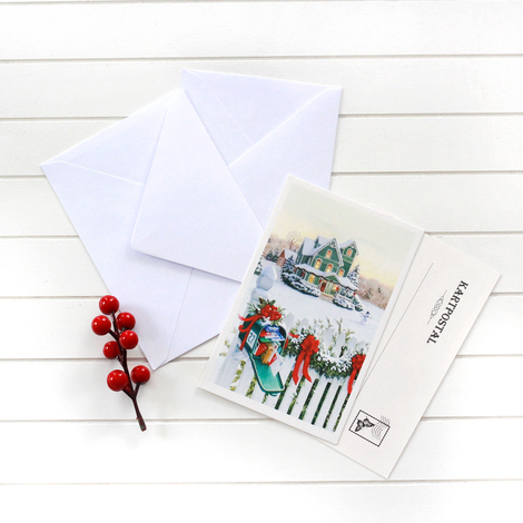 2li yılbaşı kartpostal-zarf seti, yılbaşı postaları - Bimotif