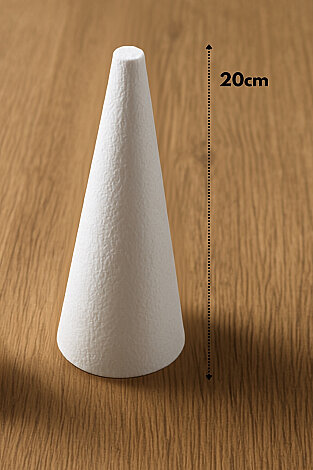 Yılbaşı Süsü - Minyatür Çam Ağacı Yapım Seti - 140 Şönil (30cm) + 30 Ponpon - Strafor Koni (20 cm) - 4