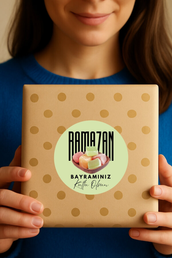 300 adet İyi Bayramlar sticker, 4cm (Hayırlı Bayramlar, Ramazan Bayramı, Şeker Bayramı) / 20 sayfa - 2