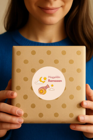 300 adet Ramazan sticker, 4cm (Hoşgeldin Ramazan, Hayırlı Ramazanlar) / 20 sayfa - Bimotif (1)