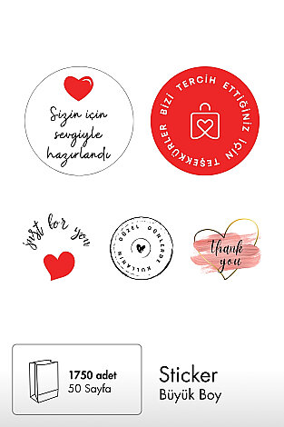 3400 Parça Toptan Paketleme Malzemeleri Seti (Kese Kağıdı, Paket Kağıdı, Sticker, Paket İpi) - 5