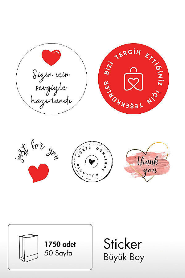 3400 Parça Toptan Paketleme Malzemeleri Seti (Kese Kağıdı, Paket Kağıdı, Sticker, Paket İpi) - 5