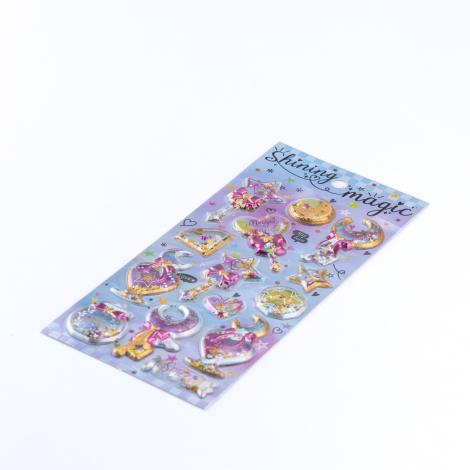3D kabartmalı boncuk dolgulu sihirli sticker, party - Bimotif