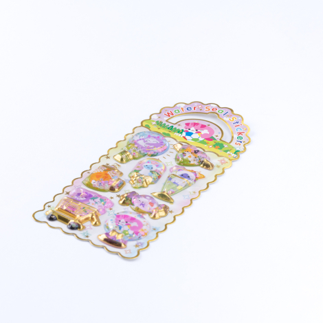 3D kabartmalı su dolgulu sticker, sevimli kediler - Bimotif