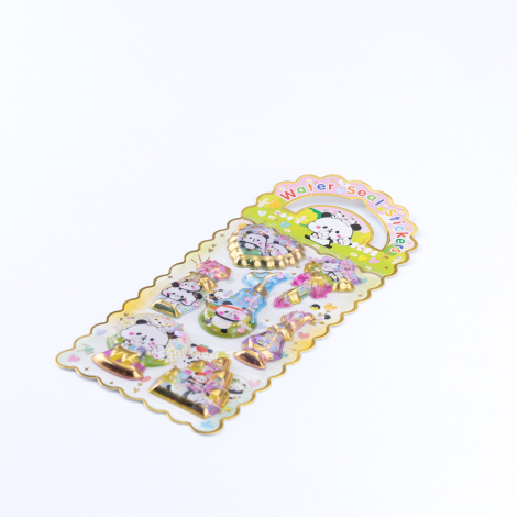 3D kabartmalı su dolgulu sticker, yavru pandalar - Bimotif